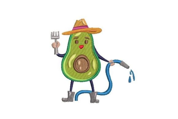 Avocado Gardener Embroidery Design