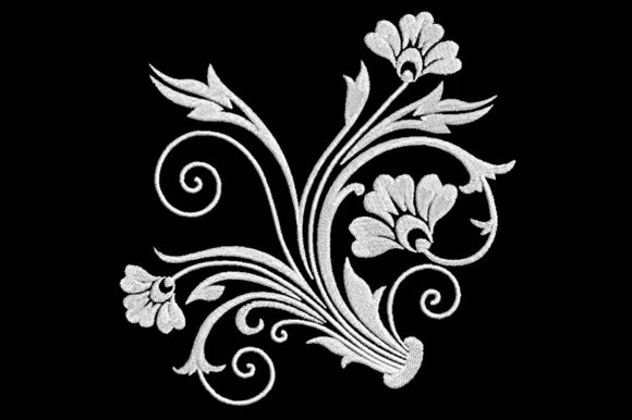 Baroque Floral Embroidery Design