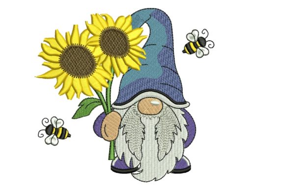 Bee Kind Gnome Embroidery Design
