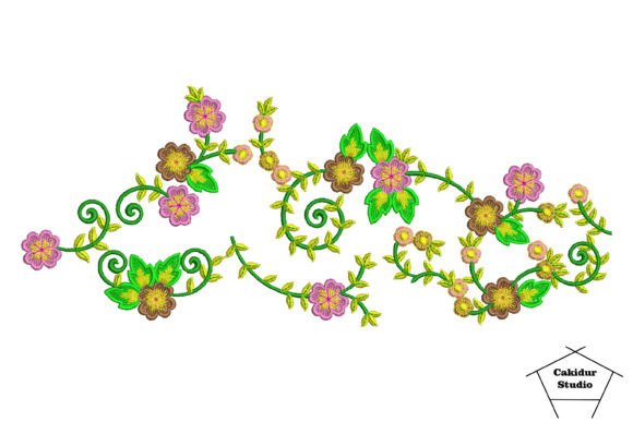 Flower Bush Embroidery Design