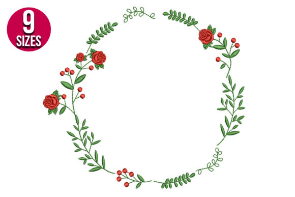 Rose Wreath Embroidery Design